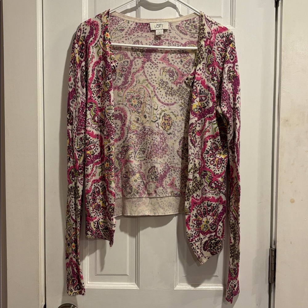 LOFT Multicolor Floral Cardigan